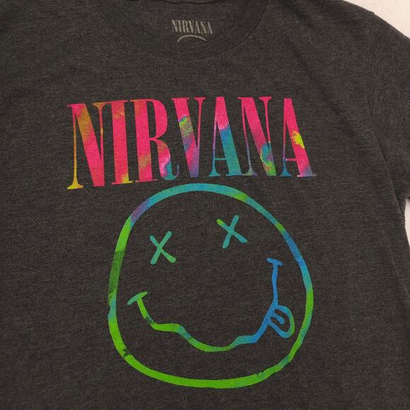 Nirvana Band Crew Neck Graphic Short Sleeve T Shirt Womens Size Medium M Black - Picture 4 of 9